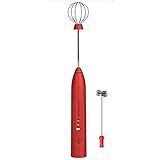 Misturador Bebidas Ovos Mini Mixer Fuê Portátil Elétrico Recarregável Vermelho
