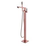Misturador Torneira De Piso Banheira Monocomando C Ducha Rosé Gold Capri Demima