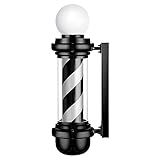 MIUXIU Poste De Barbeiro De 68 5 Cm Preto Branco Luz LED Tradicional Salão De Cabeleireiro Caixa De Luz Aberta Luz Rotativa De Barbearia IP54 Impermeável à Prova De Chuva Economize Energia Lâmpada De