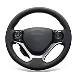 MIVLA Capa De Volante De Carro Couro Preto Apto Para Honda Civic 9 2012 2015 Acessórios Para Carro Produtos Interiores