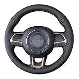 MIVLA Capa De Volante De Carro Couro Preto Apto Para Jeep Renegade 2016 2017 2018 2019 Acessórios Para Carro