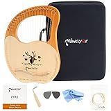 Miwayer Harpa De Lira 7 10 16 19 21 Cordas Instrumento Musical Mogno Corpo Harpa Marrom Rena Totem Instrumento De Cordas Profissional Com Acessórios E Estojo Harpa Marrom De 21 Cordas