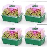 MIXC Kit De 10 Bandejas De Mudas Kit De Iniciante De Sementes 60 Mini Propagador De Células Grandes Com Cúpula Ventilada E Base Para Sementes De Estufa 6 Células Por Bandeja 