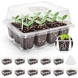 MIXC Kit Inicial De 10 Unidades De Bandeja De Sementes Com Cúpula De Umidade Bandeja Total De 120 Células Kit De Iniciação De Sementes E Kit De Base De Germinação De Mini Estufa Para Crescimento De
