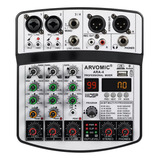 Mixer Audio 4 Canais Console Mixagem Para Dj Usb Bluetooth