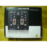 Mixer Behringer P/ Dj - Vmx-100 Usb - 2 Canais - Semi-novo