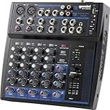 Mixer De áudio Gemini 8 Canais - Reprodução USB- FX- EQ- Phantom Power - Console Compacto DJ Mix Para Música- Podcast- Som Ao Vivo E Gravação De Estúdio -GEM-08USB-