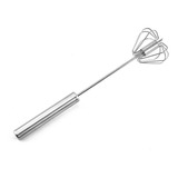 Mixer Manual Inox Batedor Ovos Sucos Shake Giratório Cozinha