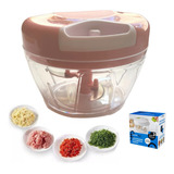 Mixer Processador Triturador Manual Legumes Frutas 3 Lâminas