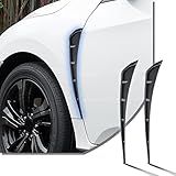 Miytsya 2 Peças De Aberturas Laterais Para Para Choque De Carro Spoiler De Fibra De Carbono ABS Adesivos Decorativos Para Para Lamas Grade De Orifício De Entrada De Fluxo De Ar Acessórios Externos Automotivos Universais Fibra De Carbono Preta 