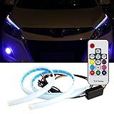 Miytsya 2 Peças De Tiras De LED De Farol De Carro Tira De LED De Farol De Carro Multicolorida RGB De 24 Polegadas Tira De Superfície De Farol De Carro à Prova D água Luz De Seta Neon DRL Multicolorida 