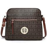 MKP COLLECTION Bolsa Tiracolo Feminina Moderna Bolsa De Ombro Média Com Alça Ajustável Vários Bolsos Para Uso Diário Em Viagens- Marrom