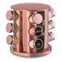 Mm House 12 Potes Redondo Rose Dold Inox Porta Temperos Condimentos