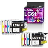 Mm Much & More Cartucho De Tinta Compatível Para Impressora Brother Lc-61 Lc61 Lc 61 Usado Com Dcp-165c Dcp-375cw Dcp-385cw Mfc-490cw Mfc-5895cw Mfc-6490cw (4 Bk, 2 C, 2 M, 2 Y, 10 Unidades)