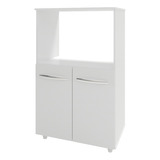 Mobília Decor Organizador Duplo Forno Balcão Multiuso Armário Elétrico Microonda Cor Branco