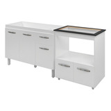 Moblis Móveis Anitta Balcão Gabinete Armário Para Pia De 120cm Cor Branco