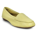 Mocassim Feminino Amarelo Couro