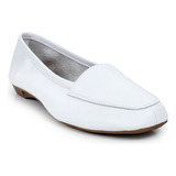 Mocassim Feminino Branco Couro
