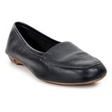 Mocassim Feminino Preto Couro