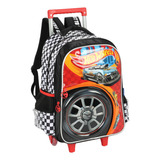 Mochila 2 Em 1 Rodinhas costas Hot Wheels Luxo 3d Menino Cor Preto