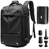 Mochila Airback Com Bomba De Ar – Sistema De Compressão De Vedação A Vácuo Expansível Vackpack Bak Pack Para Viagens – Bolsa A Vácuo Integrada Multifuncional De Grande Capacidade (preta), Preto, 19.29