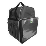 Mochila Bag Brasil Delivery Reforçada 45l Pizzaria 6 Bolsos Cor Preto