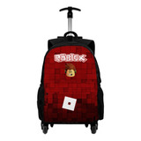 Mochila Bolsa Com Rodinha Carrinho De Mão Roblox Infantil