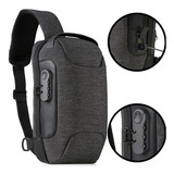 Mochila Bolsa De Ombro Transversal Masculina Antifurto Usb