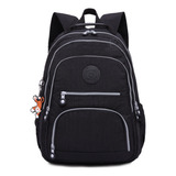 Mochila Bolsa Feminina Juvenil Notebook Escolar Faculdade Cor Preto Desenho Do Tecido Liso