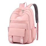 Mochila Bolsa Impermeável Jovem Escolar Elegante Academia Faculdade Viagem Trabalho Treino Unissex Leve Casual Fashion Linda Coral