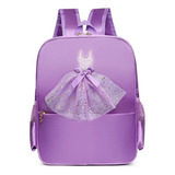 Mochila Bolsa Infantil Menina Ballet Bailarina Lilás Rosa