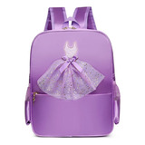 Mochila Bolsa Infantil Menina Ballet De Bailarina Lilás Rosa