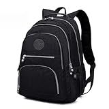 Mochila Bolsa Leve Fofa Feminina Moderna Estilosa Escola Faculdade Trabalho Viagem Academia Passeio Fashion Menina Estudante Casual Grande Espaçosa Confortável Durável Qualidade Versátil Unisex Preta