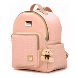 Mochila Bolsa Maternidade Bebê Personalizadas linha Pópeti Cor Rosé