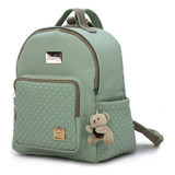 Mochila Bolsa Maternidade Bebê Personalizadas linha Pópeti Cor Verde claro