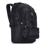 Mochila Camping Viagem Escola Nylon Reforçada Cor Preto Desenho Do Tecido Liso