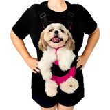 Mochila Canguru Preta Carregador Pet Cão Yorkshire