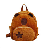 Mochila Capivara Bolsa Infantil Fofa Juvenil Escolar Passeio Cor Mochila Infantil Pelúcia Modelo 02