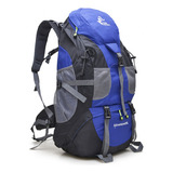 Mochila Cargueira Camping 50 Litros Montanhismo Impermeável Freeknight Trekking Caminhada Mochilão Alpinismo Trilha Camping Masculina Feminina Resistente Cor Azul