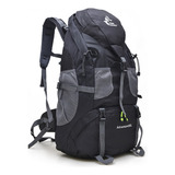 Mochila Cargueira Camping 50 Litros Montanhismo Impermeável Freeknight Trekking Caminhada Mochilão Alpinismo Trilha Camping Masculina Feminina Resistente Cor Preto