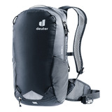 Mochila Cargueira Deuter Race 8 Litros Com Faixas Refletivas Alças Anatômicas Em Tela Fita Peitoral E Capa De Chuva Cor Preto