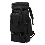 Mochila Cargueira Tática Grande Masculina Feminina Forte Resistente Reforçada Assault Impermeável Camuflada Militar Trilha Acampamento Camping Trekking Aventura Viagem Mala Saco Pesca 80 L Cor Preto