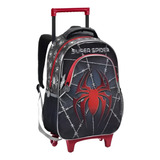 Mochila Carrinho Super Spider Preta vermelha