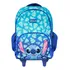 Mochila Com Rodinhas Escolar C/ Bolso Notebook Stitch Disney Cor Azul