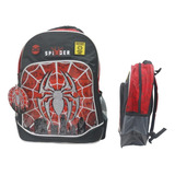 Mochila Costas Spider Homem Aranha Grande Cor Cinza escuro Desenho Do Tecido Estampada