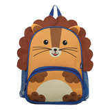 Mochila Creche Animais Leão Tigre Gatinha Pré Escola Passeio Cor Marron