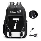 Mochila Cristiano Ronaldo Com Porta De Carregamento Usb 2023