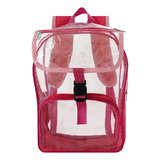 Mochila De Alças Transparente Festival Viagem Praia Passeio Cor Rosa Desenho Do Tecido Liso