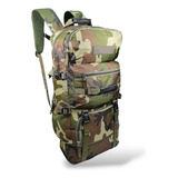Mochila De Camping Expansível Em Lona Reforçada Com Capacidade De 80 Litros Ideal Para Trilhas Pesca E Aventuras Com Bolsos Externos Com Zíper Alças Confortáveis