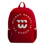 Mochila De Costas Casual Escolar Trabalho Reforçada Wilson Cor Vermelho Desenho Do Tecido Liso